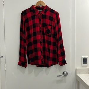 Never worn Rails large red and black plaid flannel shirt